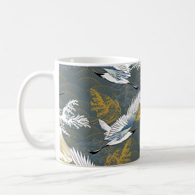 Caneca De Café Padrão japonês. Antecedentes tradicionais com (Esquerda)