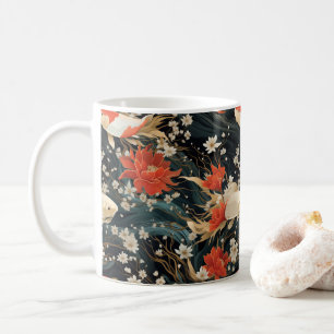Caneca De Café Padrão Japonês de Peixes Koi Insoltos