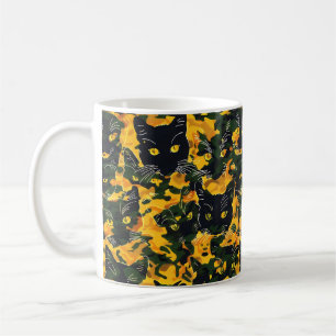 Caneca De Café Padrão Laranja Cat