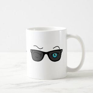 Caneca De Café Padrão legal de óculos escuros piscar os olhos icô