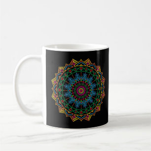 Caneca De Café Padrão legal e Colorido de Mandala Floral