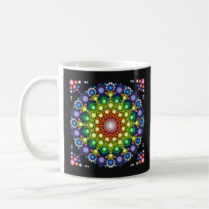 Caneca De Café Padrão legal e Colorido de Mandala Floral