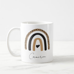 Caneca De Café Padrão-Leopardo Cotovelo-Arco-Íris