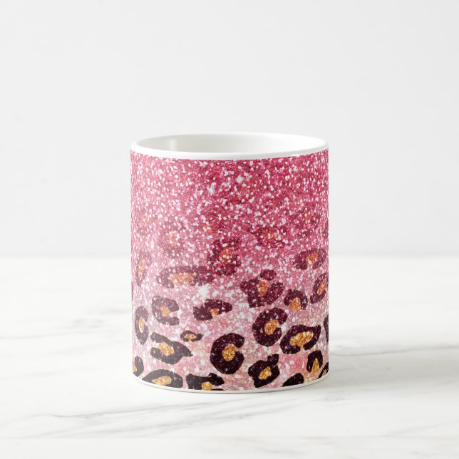Caneca De Café Padrão Leopardo Glam Pink (Centro)