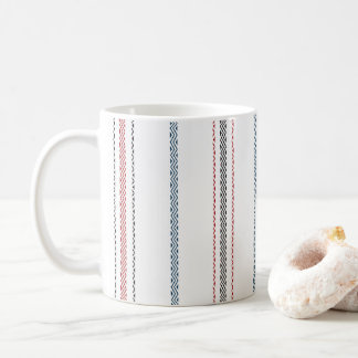 Caneca De Café Padrão listrado elegante.