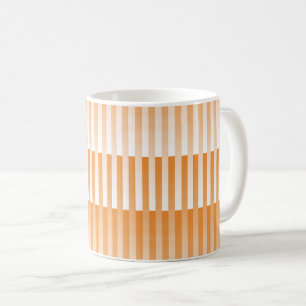 Caneca De Café Padrão Listrado Laranja Branco