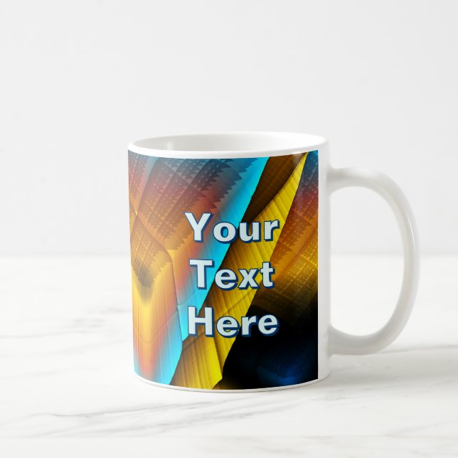 Caneca De Café Padrão Metálico Azul-Ouro 33 (Direita)