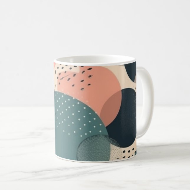 Caneca De Café Padrão mínimo sem costura Abstrato - Geométrico (6 (Frente Esquerda)