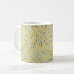 Caneca De Café Padrão Moderno Amarelo Azul
