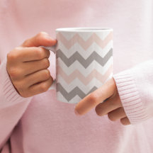 Padrão Moderno de Chevron Cinza Rosa Corado