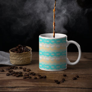 Caneca De Café Padrão Moderno do Céu de Turquesa de Pastel Suave