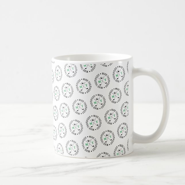 Caneca De Café Padrão monograma do logotipo Golfer (Direita)