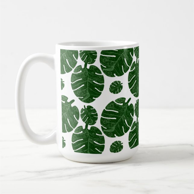 Caneca De Café padrão Monstera (Esquerda)