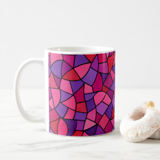 Caneca De Café Padrão mosaico rosa magenta roxo