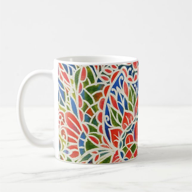 Caneca De Café Padrão Multicolor Paisley Impressão Batik (Esquerda)