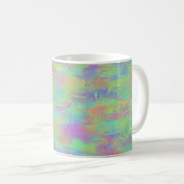 Caneca De Café Padrão Multicolorido Abstrato (Frente Esquerda)