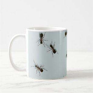 Caneca De Café Padrão Na moda de Formigas Vermelhas Chaóticas