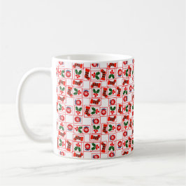 Caneca De Café Padrão natalício festivo