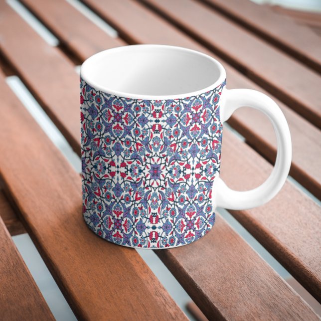 Caneca De Café Padrão Ornamental de Azulejo Turco (Criador carregado)
