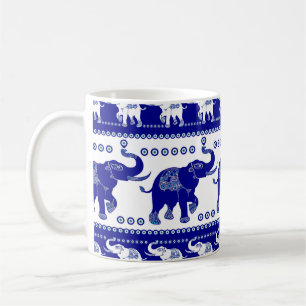 Caneca De Café Padrão Ornamental de Elefante Mau