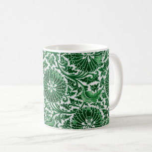 Caneca De Café Padrão Ornamental Ornamental Vintage Green