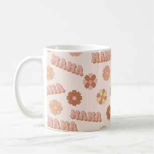 Caneca De Café Padrão perfeito da mãe Hippie. Fundo de Groovy. M