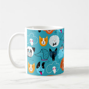Caneca De Café Padrão perfeito e bonito com cães engraçados em