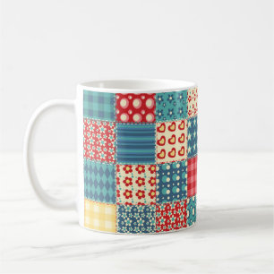 Caneca De Café Padrão perfeito. Vintage patchwork backgrou