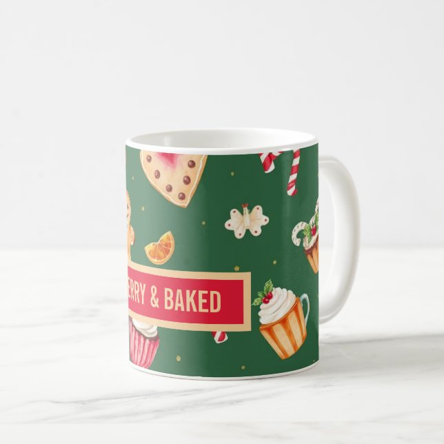 Caneca De Café Padrão Personalizado de Panificação de Natal (Frente Esquerda)