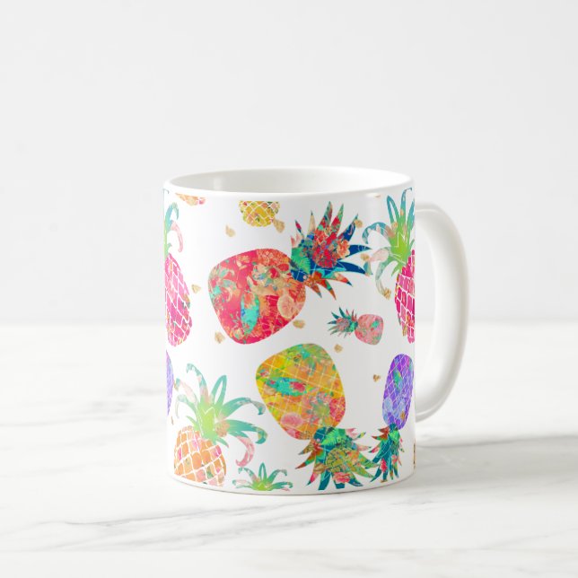 Caneca De Café Padrão PixDezines Aloha Pineanases (Frente Esquerda)