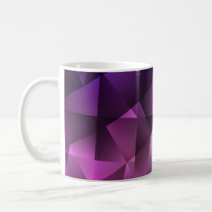 Caneca De Café Padrão poligonal, rosa moderno e púrpura, sem so