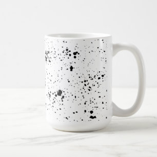 Caneca De Café Padrão Preto de Splatter de Pintura