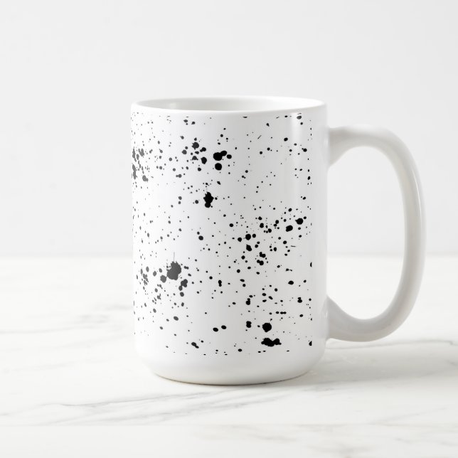 Caneca De Café Padrão Preto de Splatter de Pintura (Direita)