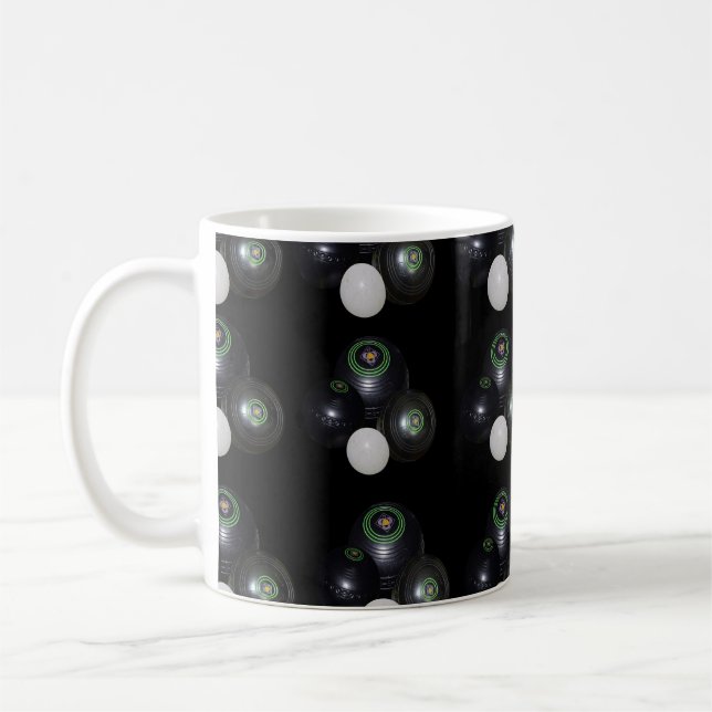 Caneca De Café Padrão Preto E Branco De Bolinhos, (Esquerda)
