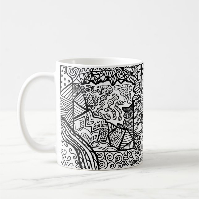 Caneca De Café Padrão preto e branco de Mug (Esquerda)