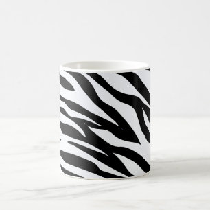 Caneca De Café Padrão Preto e Branco de Zebra  