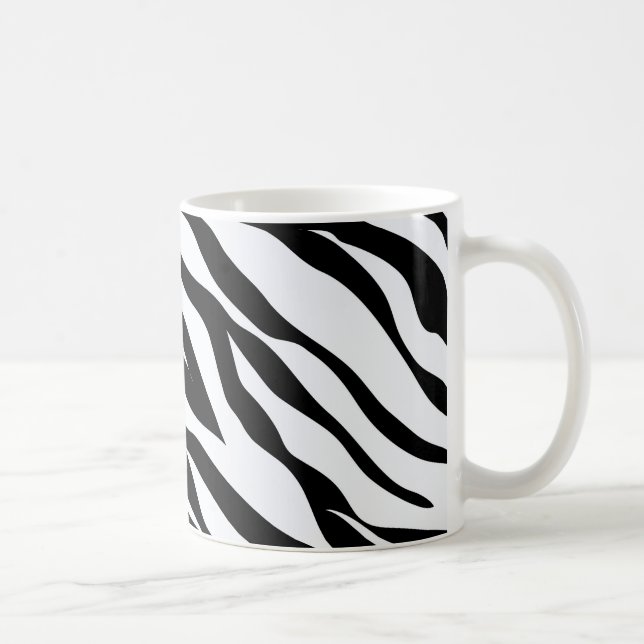 Caneca De Café Padrão Preto e Branco de Zebra   (Direita)