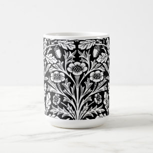 Caneca De Café Padrão Preto e Branco Vintage de Carvalho William