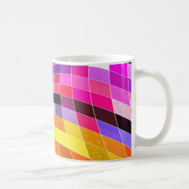 Caneca De Café Padrão Quadrado Psicodélico