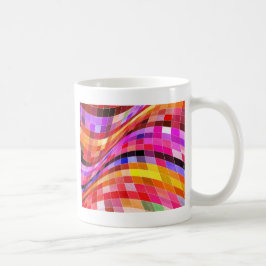 Caneca De Café Padrão Quadrado Psicodélico