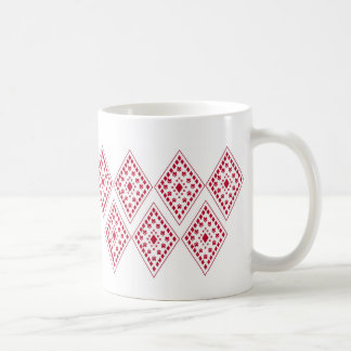 Caneca De Café padrão quadrado vermelho em forma de coração