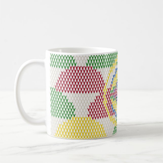 Caneca De Café Padrão Retro Art Nouveau (Esquerda)