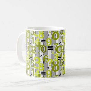 Caneca De Café Padrão retro brilhante de aritmética matemática co