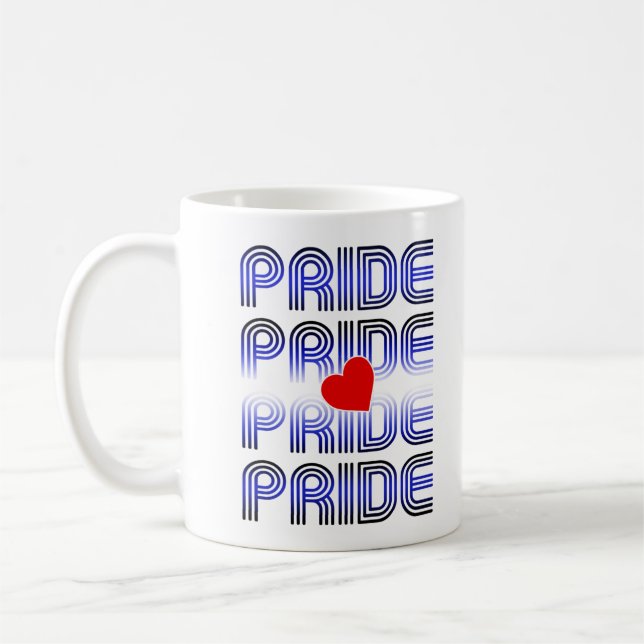 Caneca De Café Padrão Retro Coração de Couro (Esquerda)