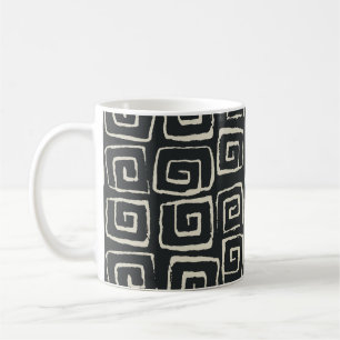 Caneca De Café Padrão Retroativo da Vintagem de Fundo do Aztec