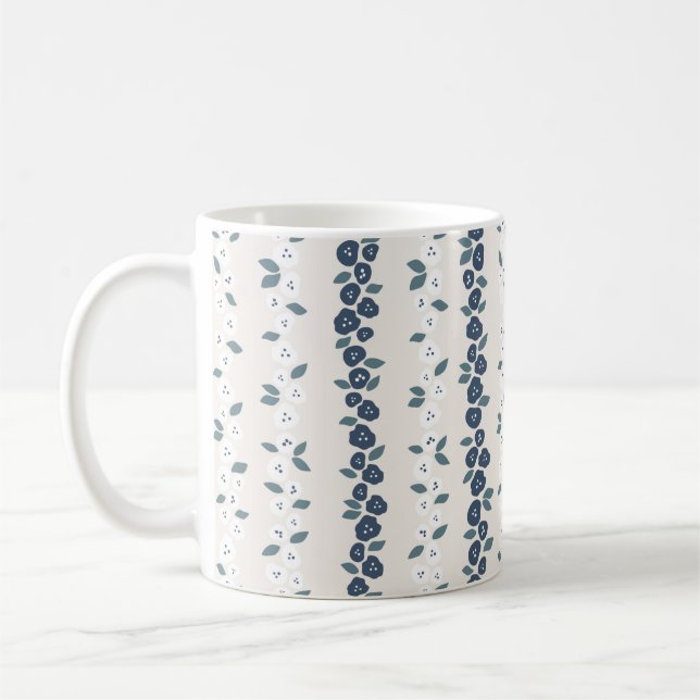 Caneca De Café Padrão Russo do Armário Branco Azul (Esquerda)