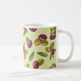 Caneca De Café Padrão Rustic Olive and Olive Leaves