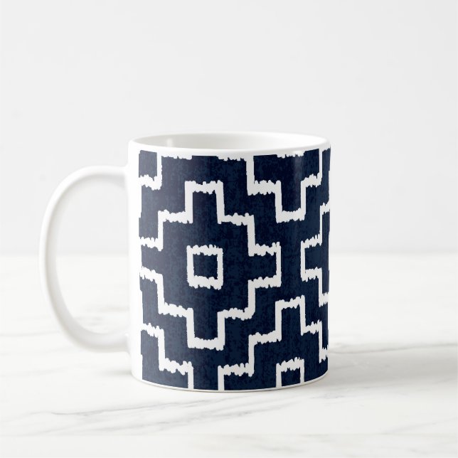 Caneca De Café Padrão Sashiko: Bordado Japonês Tradicional (Esquerda)