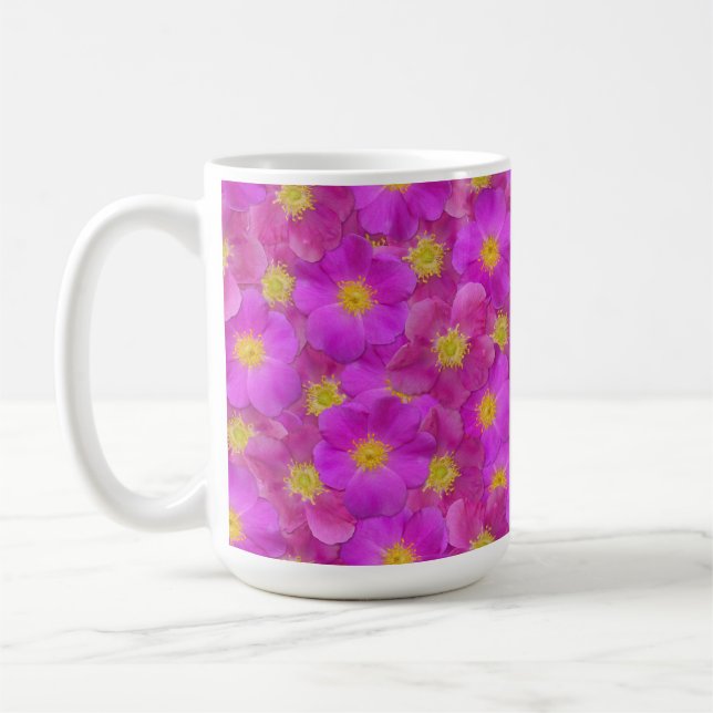 Caneca De Café Padrão Selvagem de Rosa (Esquerda)