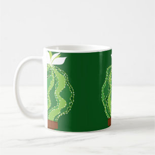 Caneca De Café padrão sem costura abstrato verde do cacto
